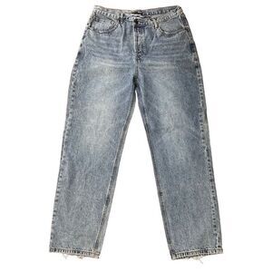 Fashion Nova Womens 13 Straight Leg Rigid Denim Jeans Blue Light Wash Button Fly